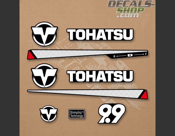 Tohatsu 9.9HP Two Stroke Outboard Decal Kit